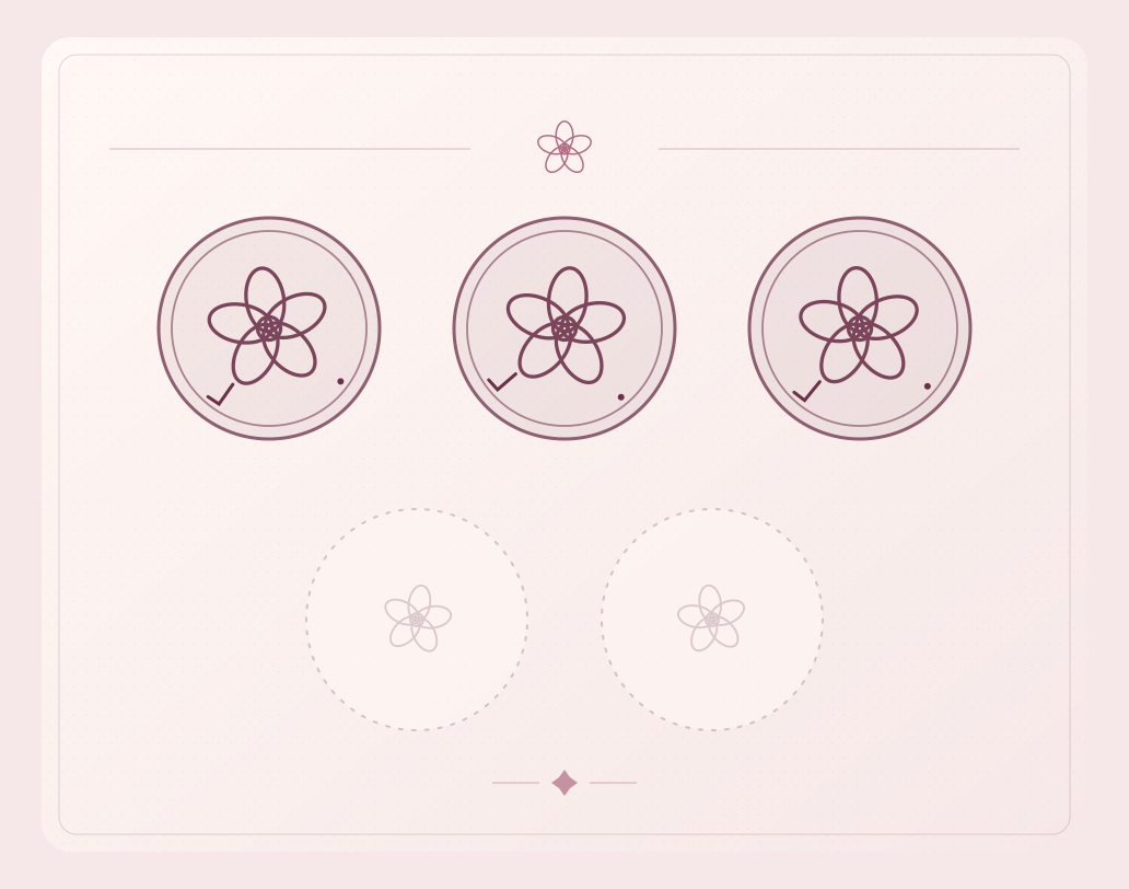 3 of 5 flower visit stamps collected